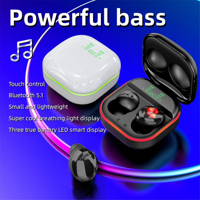 S190 IPX4 Waterproof TWS HiFi Headset Touch Control Wireless Bluetooth-compatible Earphones Sports Headphone - Black - 5