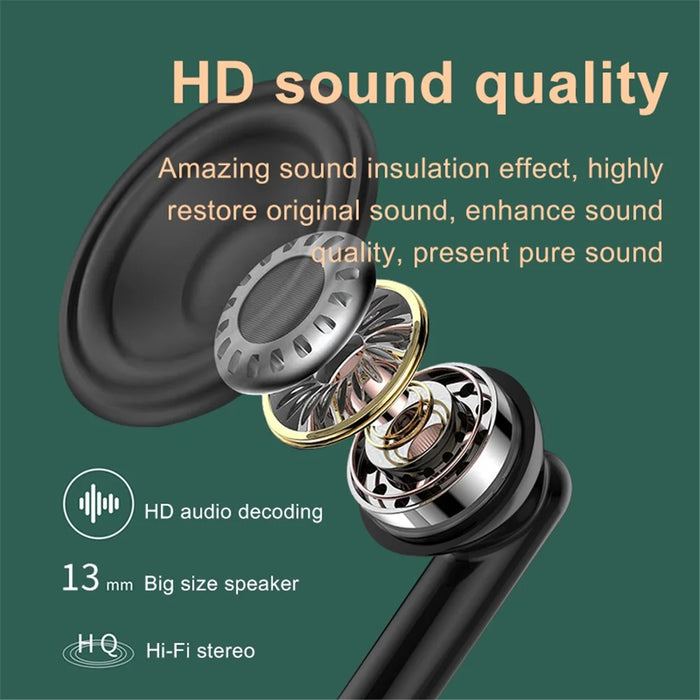 P66 TWS Bluetooth-compatible Wireless Earphones Earbuds Waterproof Sports Stereo Music Calling Headset with Digital Display Charging Case - Black - 4