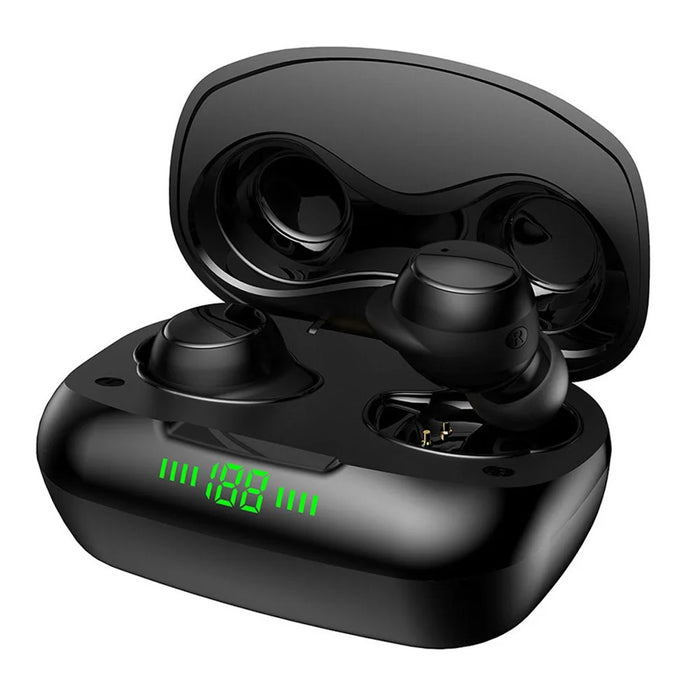 TWS-24 Wireless Bluetooth-compatible Earbuds Touch Control In-ear Earphone with LED Battery Display - Black - 1