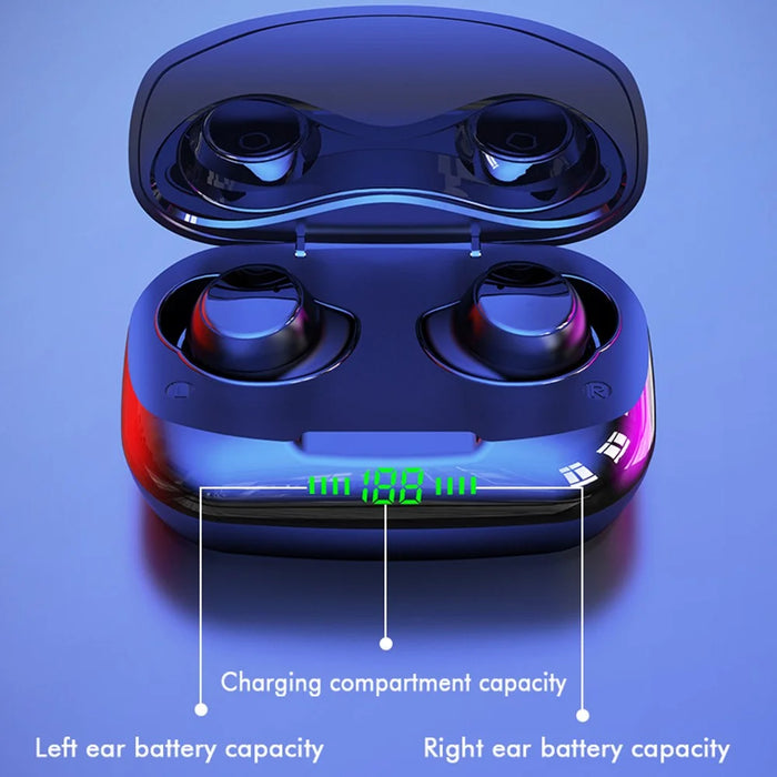 TWS-24 Wireless Bluetooth-compatible Earbuds Touch Control In-ear Earphone with LED Battery Display - Black - 3