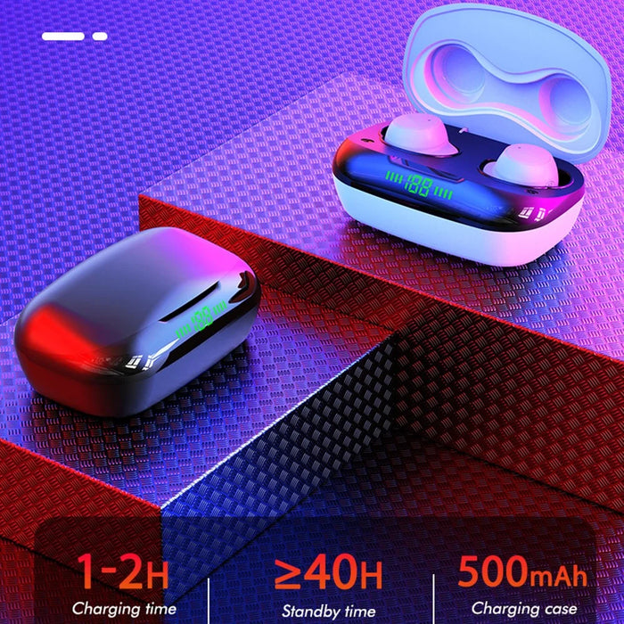 TWS-24 Wireless Bluetooth-compatible Earbuds Touch Control In-ear Earphone with LED Battery Display - Black - 7