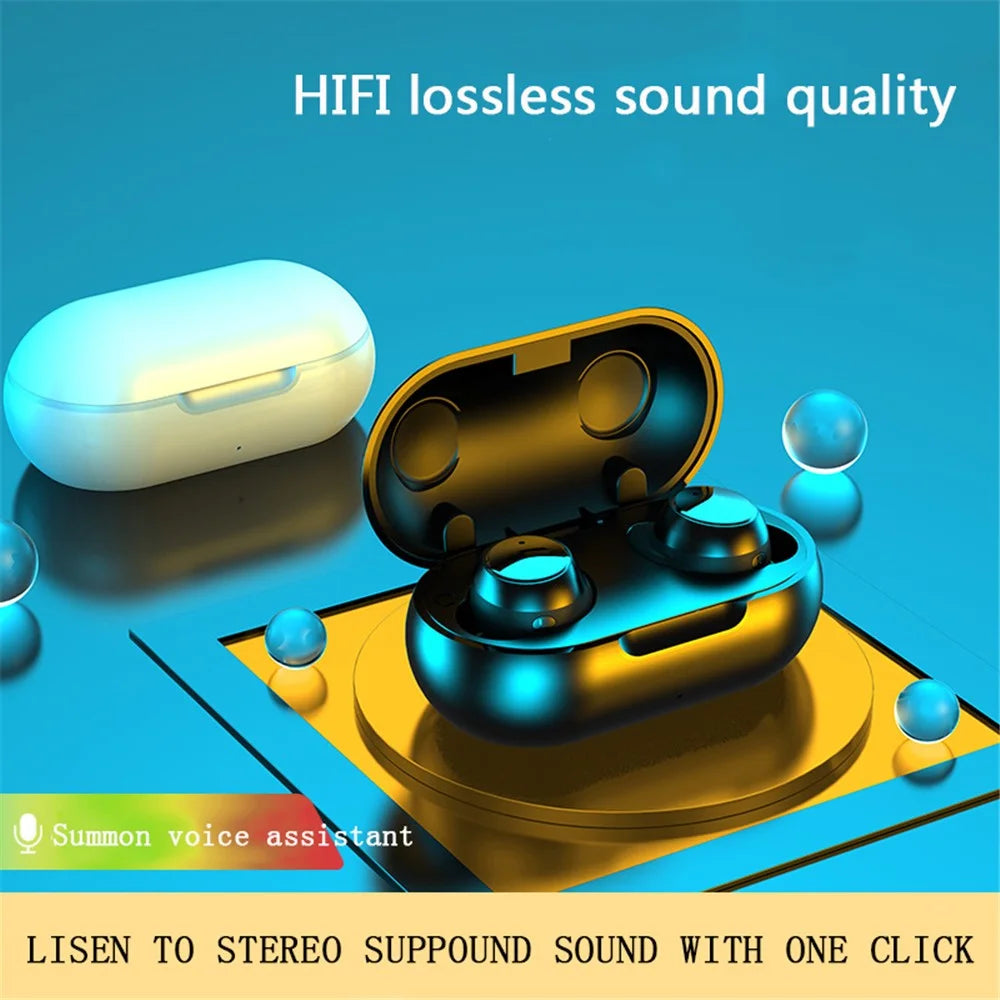 TWS-22 Wireless TWS Earphones HiFi IPX5 Waterproof Mini Earbuds Sport Headphones Bluetooth-compatible Running Headset for Samsung Xiaomi iPhone - Black - 2