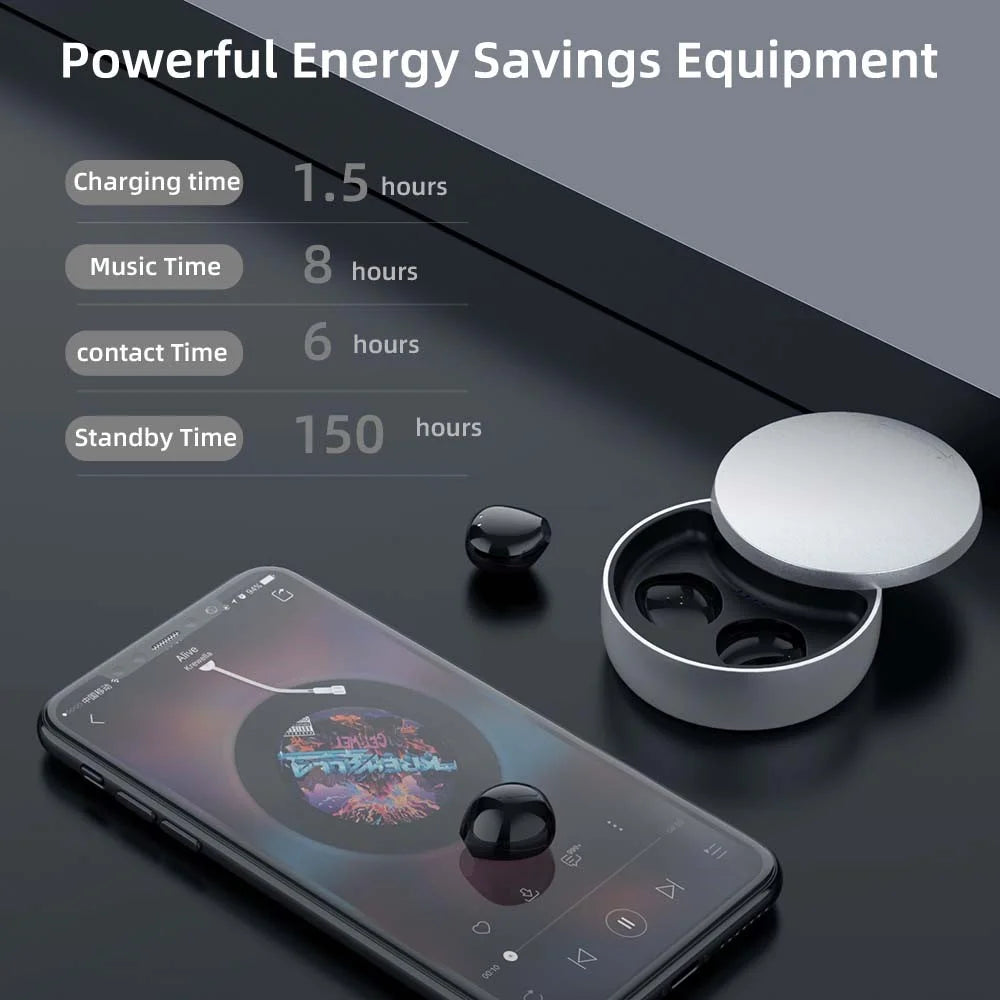X21S TWS Low Latency Gaming Earphone Bluetooth-compatible 5.0 Mini Headsets Hidden Sport Wireless Earphones IP4 Waterproof Invisible Earbuds with Microphone - White - 2
