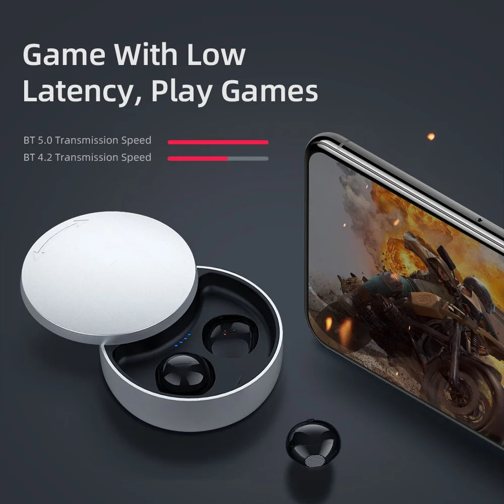 X21S TWS Low Latency Gaming Earphone Bluetooth-compatible 5.0 Mini Headsets Hidden Sport Wireless Earphones IP4 Waterproof Invisible Earbuds with Microphone - White - 3