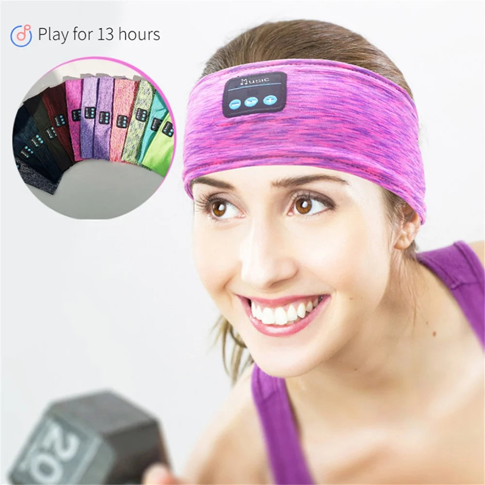 Bluetooth-compatible Headband Wireless Music Call Headset Hair Band for Sleeping Fitness Jogging Yoga - Rose - 2