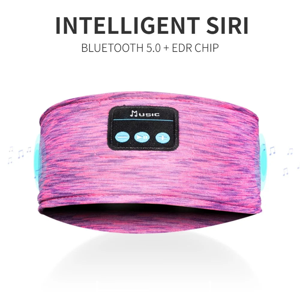 Bluetooth-compatible Headband Wireless Music Call Headset Hair Band for Sleeping Fitness Jogging Yoga - Rose - 3