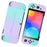 Anti-Fingerprint Dockable Case Protective Cover Ergonomic Comfort PC Grip Case Set for Nintendo Switch OLED Console - Purple/Green - 1