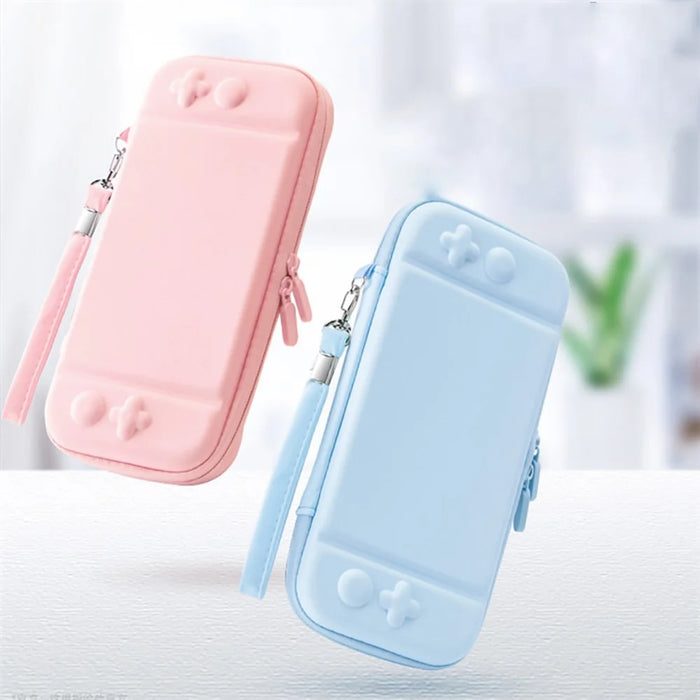 For Nintendo Switch Solid Color PU Leather Carrying Protective Case Shockproof Portable Storage Bag - Black - 2