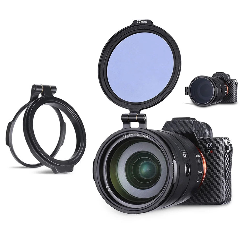 UURIG 58mm ND Filter Ring Quick Release Lens Adapter Flip Bracket DSLR Camera Accessory - 2