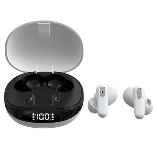 JS81 Wireless Earphones Bluetooth-compatible 5.1 TWS Digital Display In-ear Touch Music Gaming Headsets - White - 1