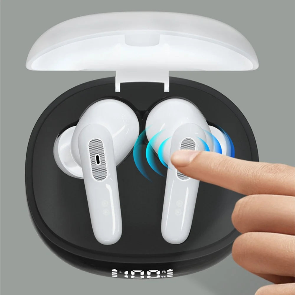 JS81 Wireless Earphones Bluetooth-compatible 5.1 TWS Digital Display In-ear Touch Music Gaming Headsets - White - 2
