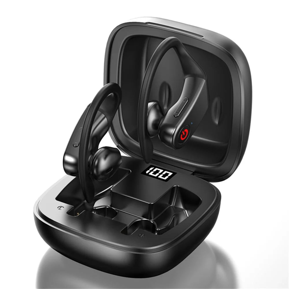 B10 Bluetooth-compatible 5.0 Wireless Earphones LED Digital Display TWS Ear Hook Sports Music Headsets - 1