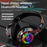L750 Bluetooth-compatible Headset Cool Graffiti Headphone with LED Light Earphone Support TF Card/3.5mm Audio Wired for Mobile Phone Computer Laptop - Black - 3
