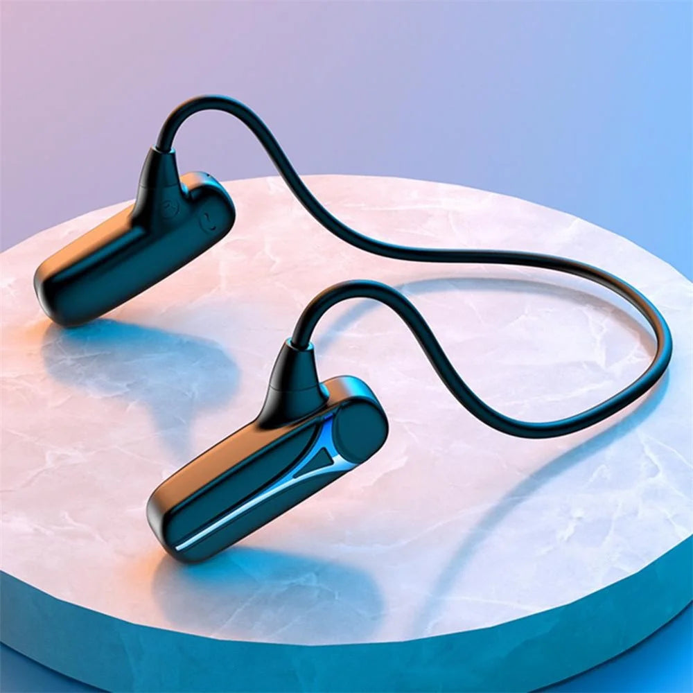 F1 Bone Conduction Wireless Bluetooth-compatible 5.0 Neckband Headphone Calling Music Earphone Sport Headset - Black - 2