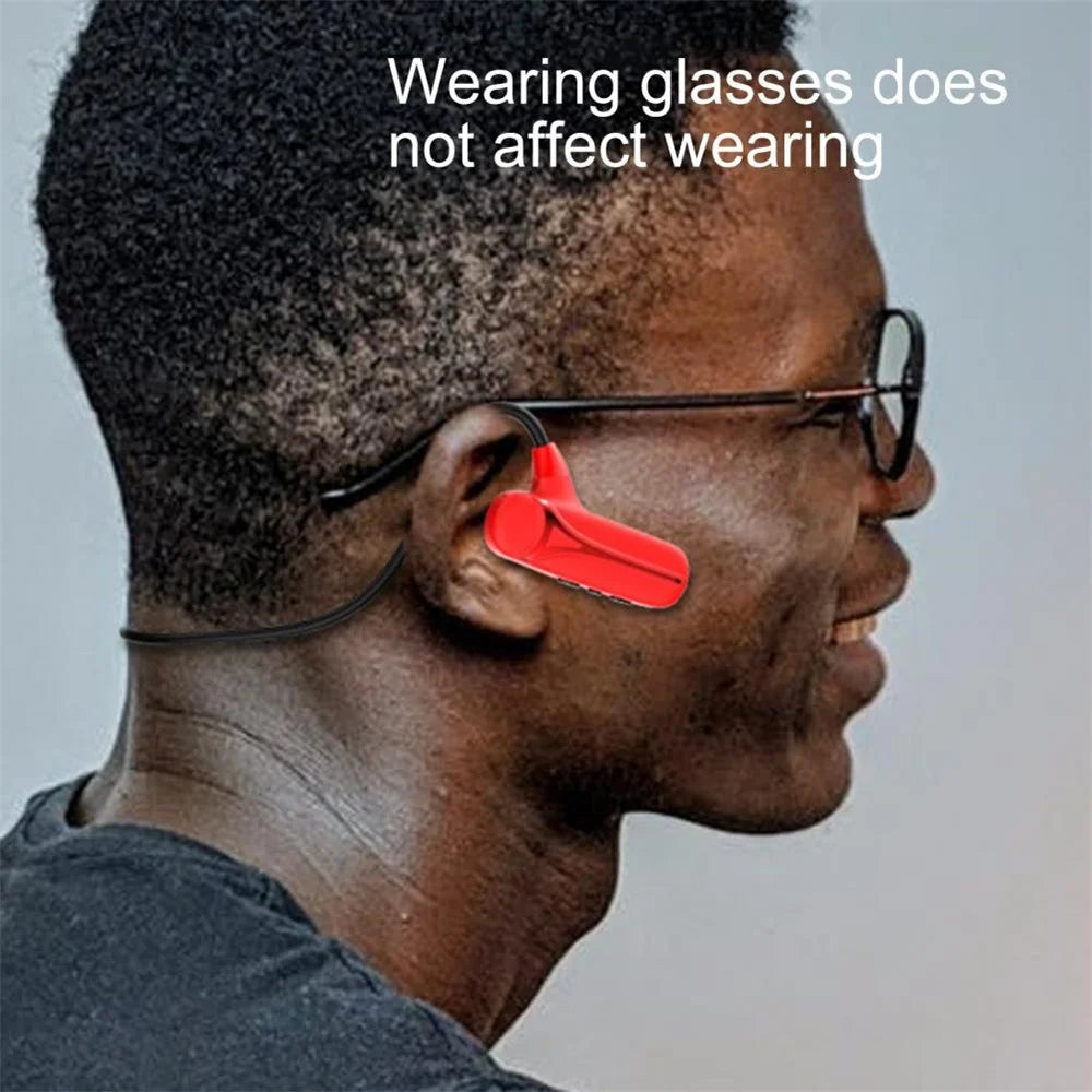 F1 Bone Conduction Wireless Bluetooth-compatible 5.0 Neckband Headphone Calling Music Earphone Sport Headset - Black - 4