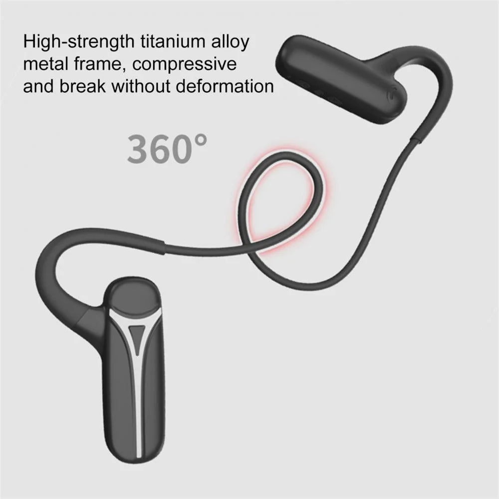 F1 Bone Conduction Wireless Bluetooth-compatible 5.0 Neckband Headphone Calling Music Earphone Sport Headset - Black - 6