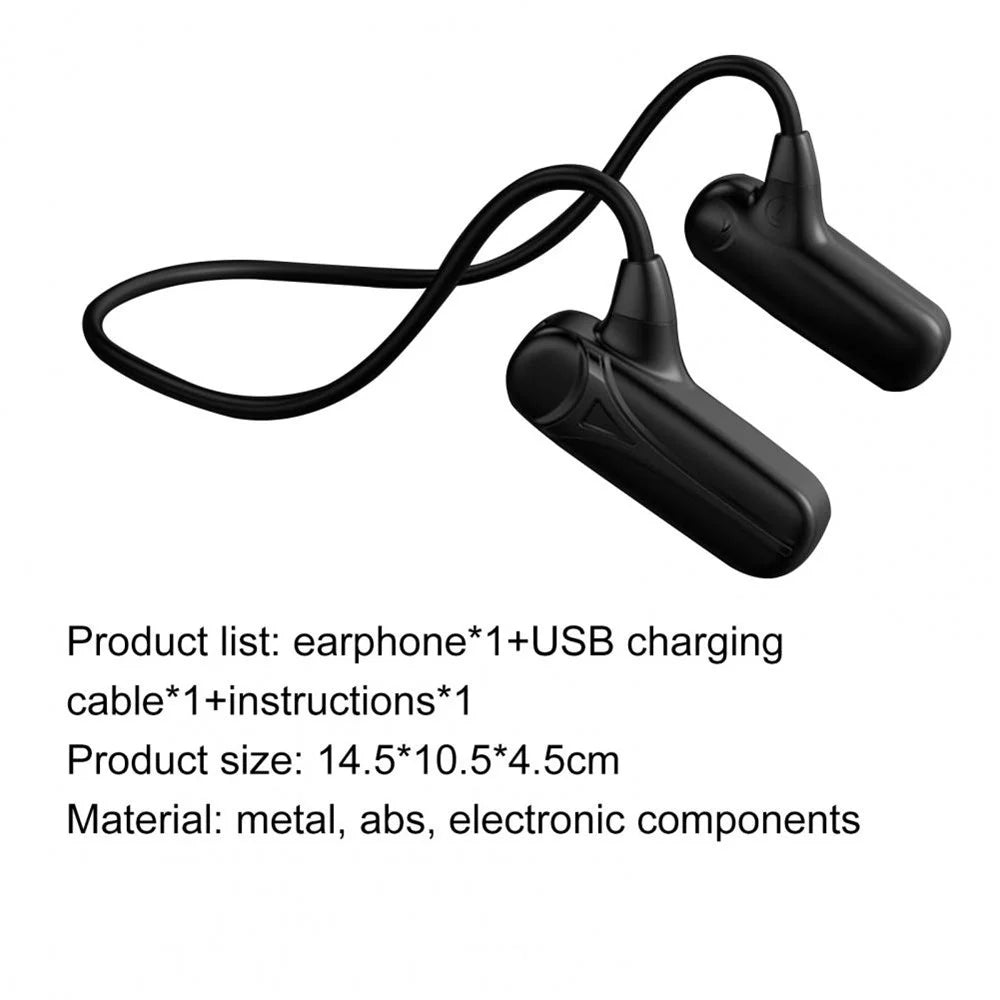 F1 Bone Conduction Wireless Bluetooth-compatible 5.0 Neckband Headphone Calling Music Earphone Sport Headset - Black - 7