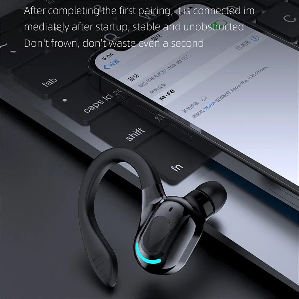 F8 Earphones TWS In-ear Bluetooth-compatible Earbuds Headphones with Mic and IPX4 Water Resistance - Black - 4