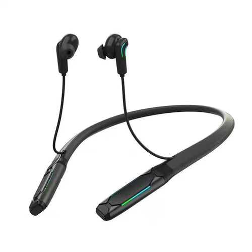 A55 Stereo Sound Wireless Earphone Neckband Bluetooth-compatible 5.1 Headset Gaming Headphone with Colorful Light Crystal-Clear Voice ENC Noise Cancelling Mic - 1