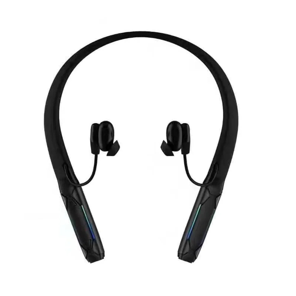 A55 Stereo Sound Wireless Earphone Neckband Bluetooth-compatible 5.1 Headset Gaming Headphone with Colorful Light Crystal-Clear Voice ENC Noise Cancelling Mic - 2