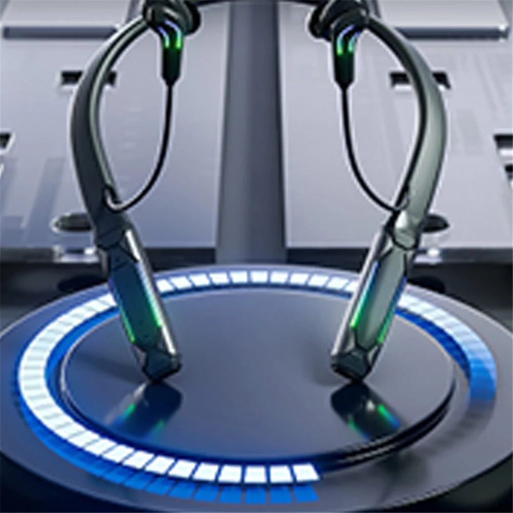 A55 Stereo Sound Wireless Earphone Neckband Bluetooth-compatible 5.1 Headset Gaming Headphone with Colorful Light Crystal-Clear Voice ENC Noise Cancelling Mic - 7