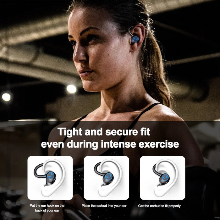 Q25 TWS Earbuds In-ear Wireless Headset Bluetooth-compatible 5.1 Earphone Waterproof Noise Reduction Design Sports Earhook Headphone - 6