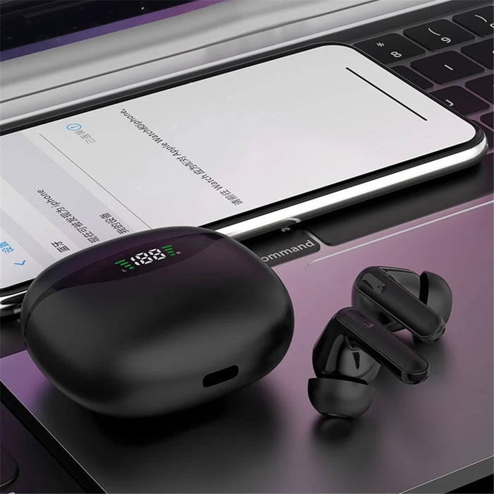 JS121 Digital Display Wireless TWS Earphones Touch Control Bluetooth-compatible Earbuds Headphones - Black - 2