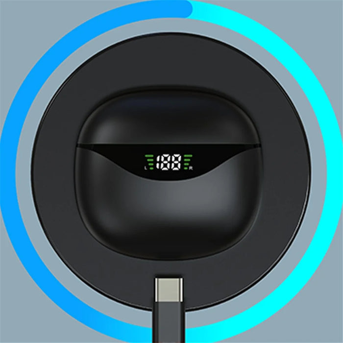 JS121 Digital Display Wireless TWS Earphones Touch Control Bluetooth-compatible Earbuds Headphones - Black - 6