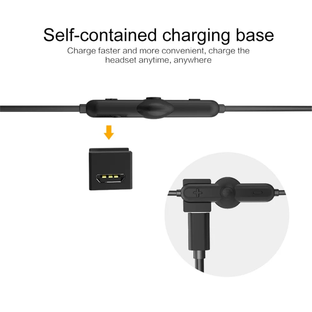 Q5 Neckband Earphone Wireless Bluetooth-compatible Waterproof Headphone Stereo Bass Sport Running Magnetic Design Headset - Black - 5