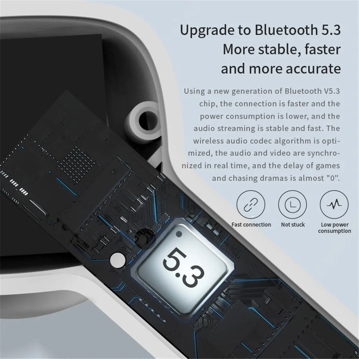 VV8 TWS Bluetooth-compatible 5.3 Wireless Earphone Stereo Sound Noise Reduction Low Delay Sports Headset with Charging Case - Black - 5