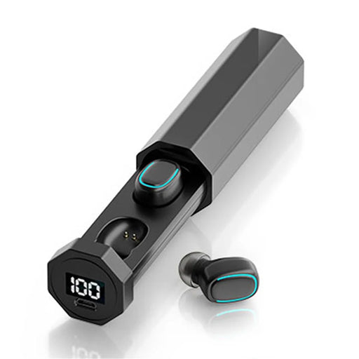 C1 Wireless Bluetooth-compatible Earbuds Water Resistant Sports Headphone Touch Control Headset with LED Digital Display - Black - 1