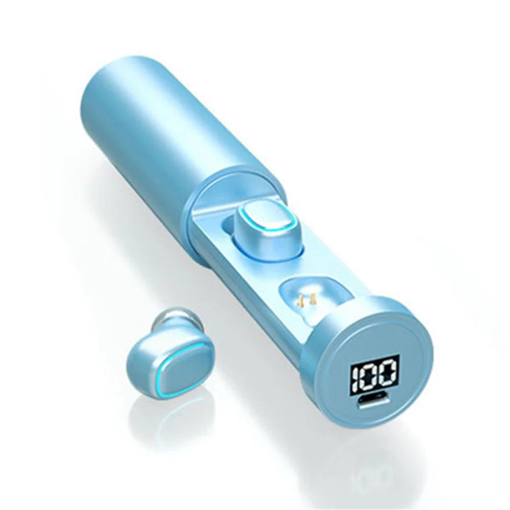 C1 Bluetooth-compatible Wireless In-ear Headset TWS Earphone Stereo Sound Earbud Sports Noise-canceling Headphone with Charging Case - Blue - 1