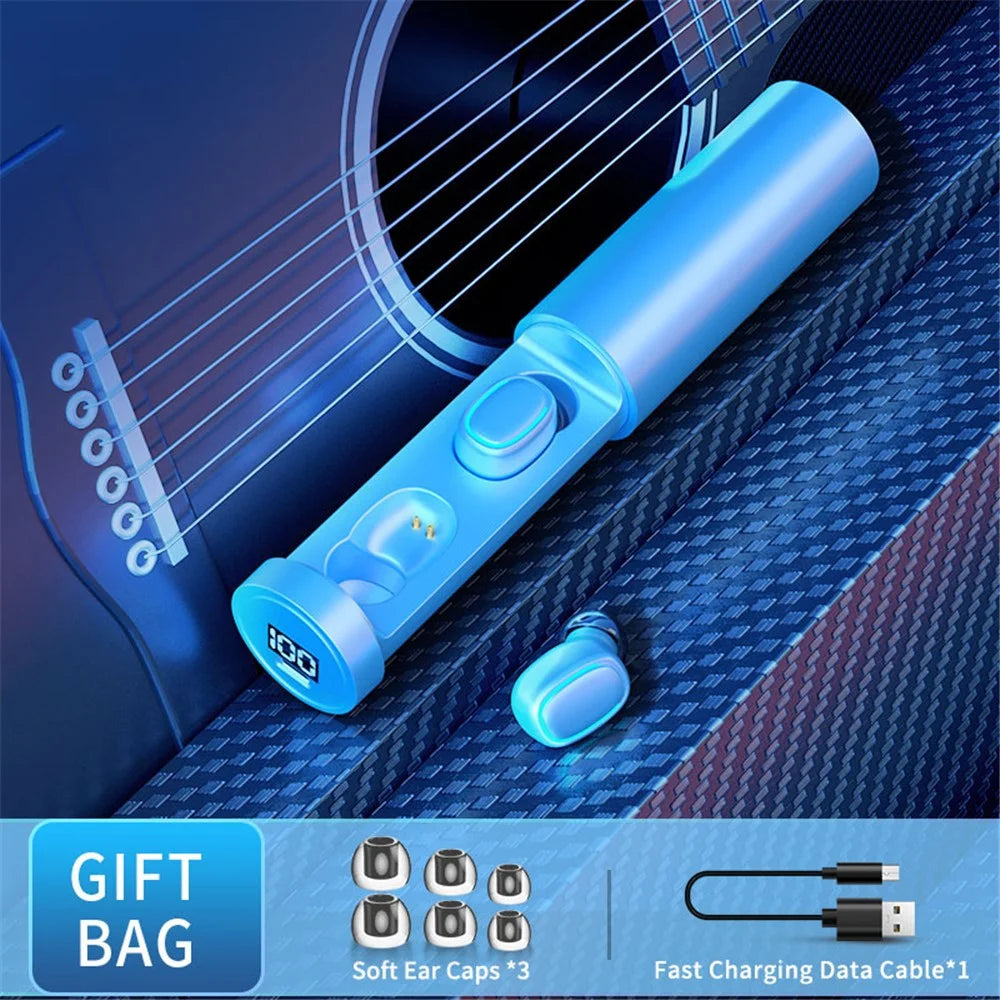 C1 Bluetooth-compatible Wireless In-ear Headset TWS Earphone Stereo Sound Earbud Sports Noise-canceling Headphone with Charging Case - Blue - 2