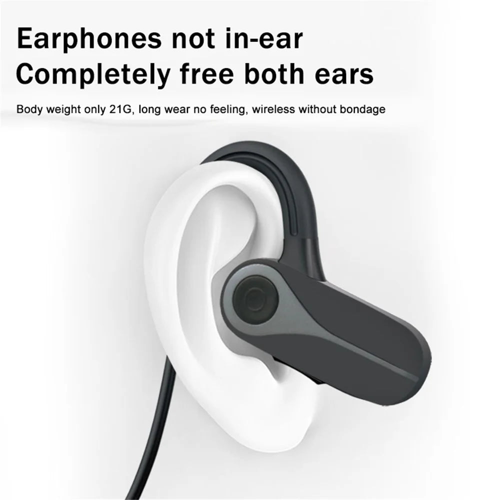B8 Air Conduction Headphone Bluetooth-compatible 5.3 Waterproof Wireless Sports Music Gaming Neckband Headset - Black - 4