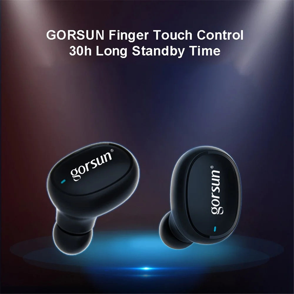 GORSUN V8 TWS BT5.0 Bluetooth-compatible Headset Wireless Earbuds Waterproof In-Ear Fingerprint Touch 3D Stereo Earphone - 4