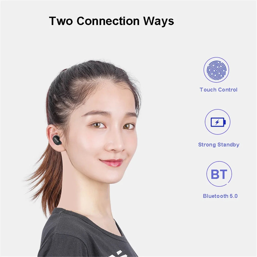 GORSUN V8 TWS BT5.0 Bluetooth-compatible Headset Wireless Earbuds Waterproof In-Ear Fingerprint Touch 3D Stereo Earphone - 5