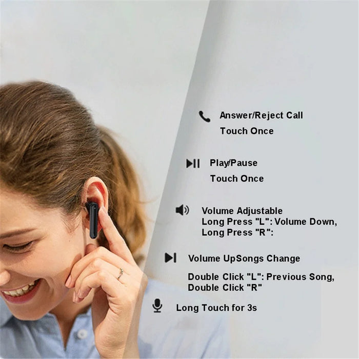 GORSUN V2S Bluetooth-compatible 5.0 TWS Headphones with LED Digital Display Noise Reduction Touch Control Earbuds - 6