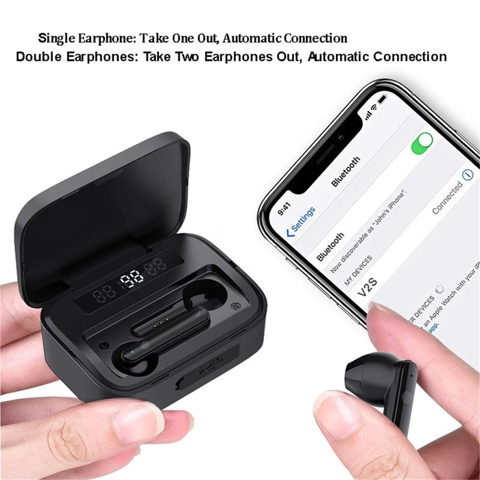 GORSUN V2S Bluetooth-compatible 5.0 TWS Headphones with LED Digital Display Noise Reduction Touch Control Earbuds - 7