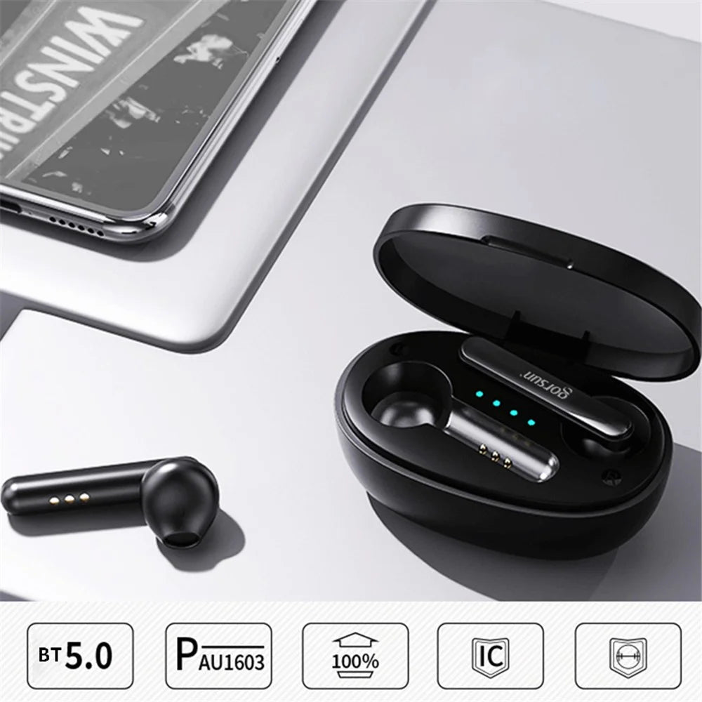 GORSUN V-2 Bluetooth-compatible 5.0 TWS Headphones Wireless 3D HiFi Stereo Earphones Touch Control Earbuds with Mic - 2