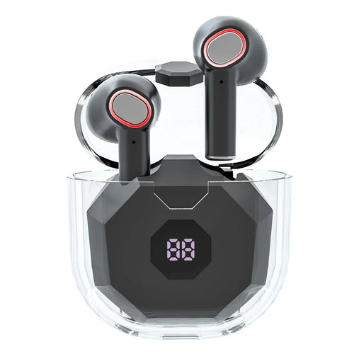XT3S Transparent Design Bluetooth-compatible In-ear Earphone Sports Earbud Headset with Digital Display Charging Case - 1