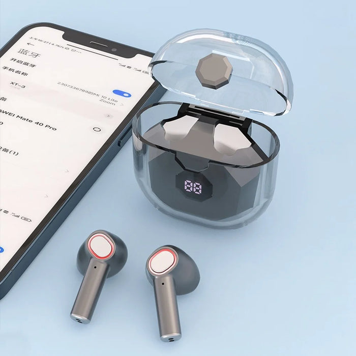 XT3S Transparent Design Bluetooth-compatible In-ear Earphone Sports Earbud Headset with Digital Display Charging Case - 6
