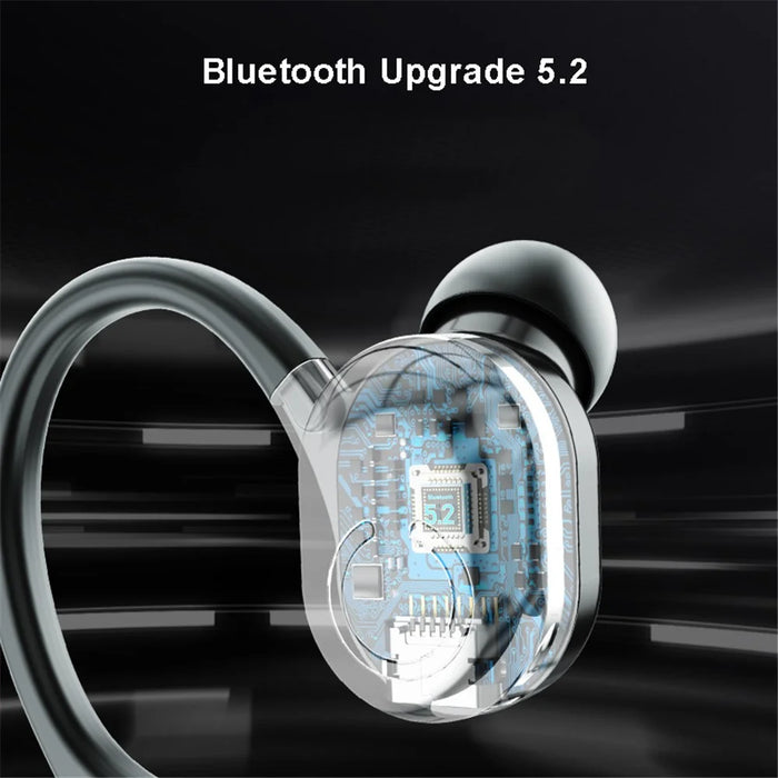 W6 Ear Hook Headset Waterproof TWS Wireless Bluetooth-compatible Sports Earphone with Charging Cable - Black - 5