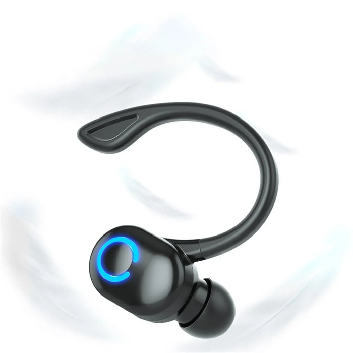 W6 Ear Hook Headset Waterproof TWS Wireless Bluetooth-compatible Sports Earphone with Charging Cable - Black - 7