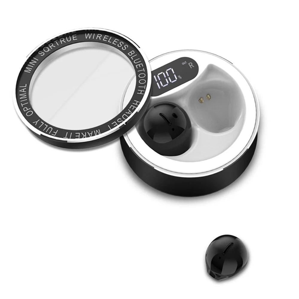 X21T Mini Size TWS Wireless Bluetooth-compatible Headset Low Delay Earphone with Digital Display Screen Charging Case - Black - 1