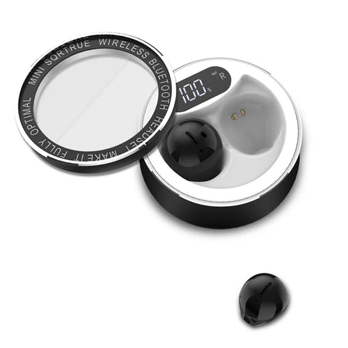 X21T Mini Size TWS Wireless Bluetooth-compatible Headset Low Delay Earphone with Digital Display Screen Charging Case - Black - 1