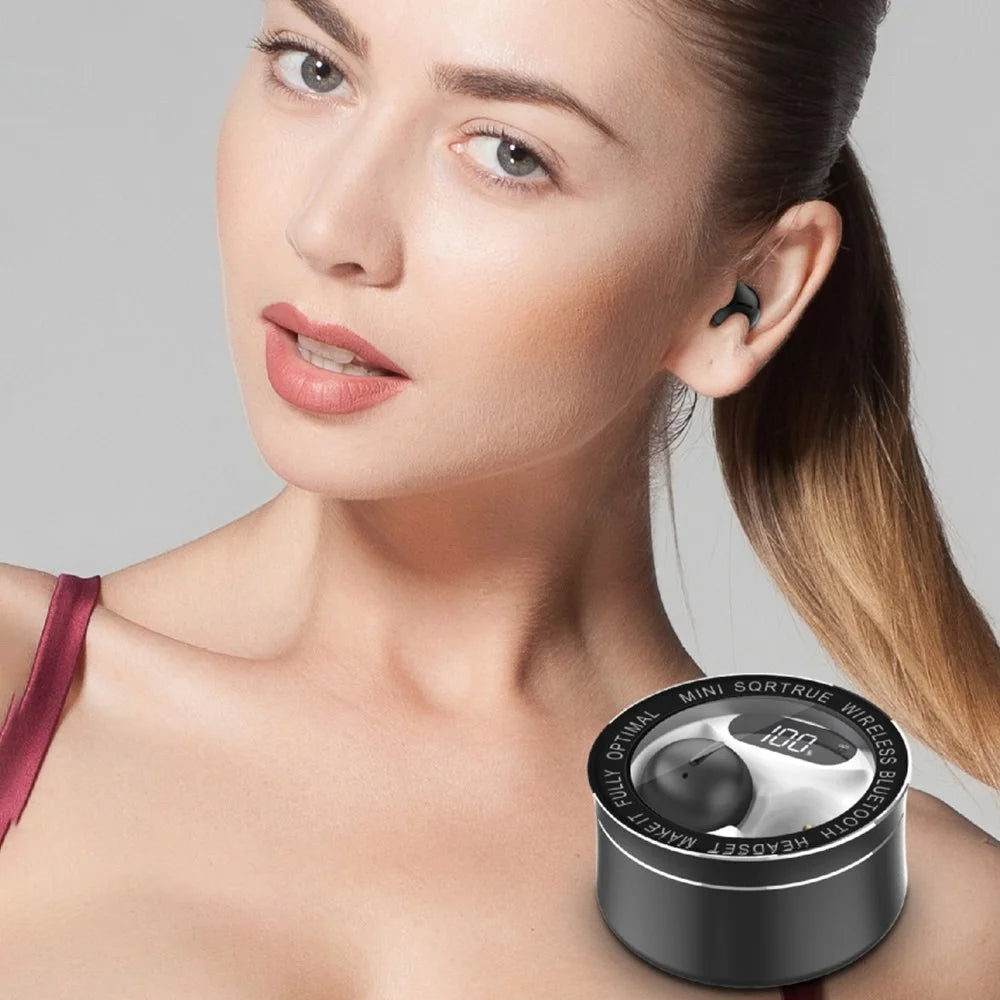 X21T Mini Size TWS Wireless Bluetooth-compatible Headset Low Delay Earphone with Digital Display Screen Charging Case - Black - 3