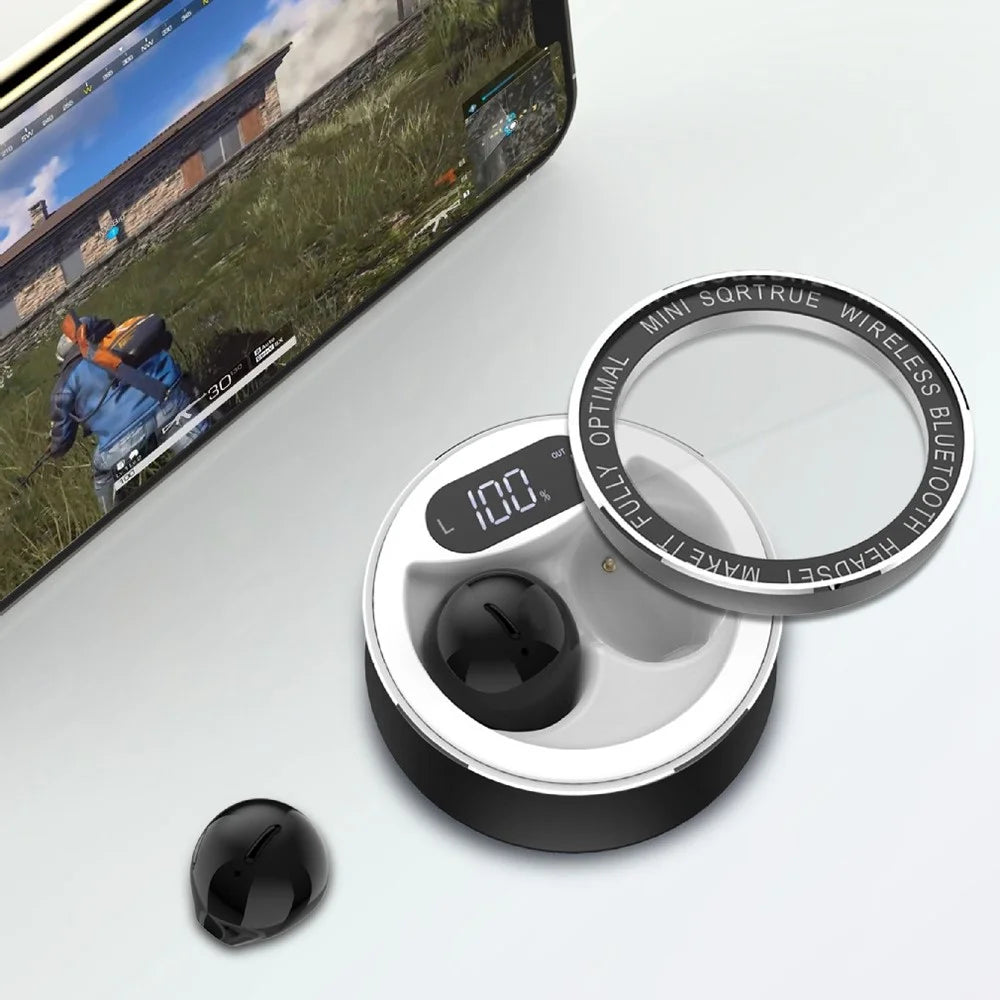 X21T Mini Size TWS Wireless Bluetooth-compatible Headset Low Delay Earphone with Digital Display Screen Charging Case - Black - 4