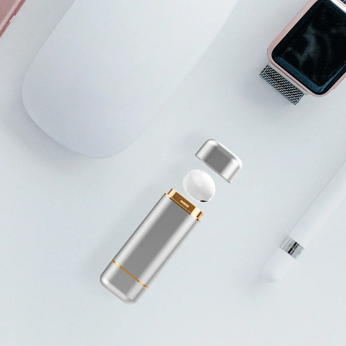 Single Wireless Earphone Mini Bluetooth-compatible Headset Sports Headphone with Lipstick-shaped Charging Case - White - 6