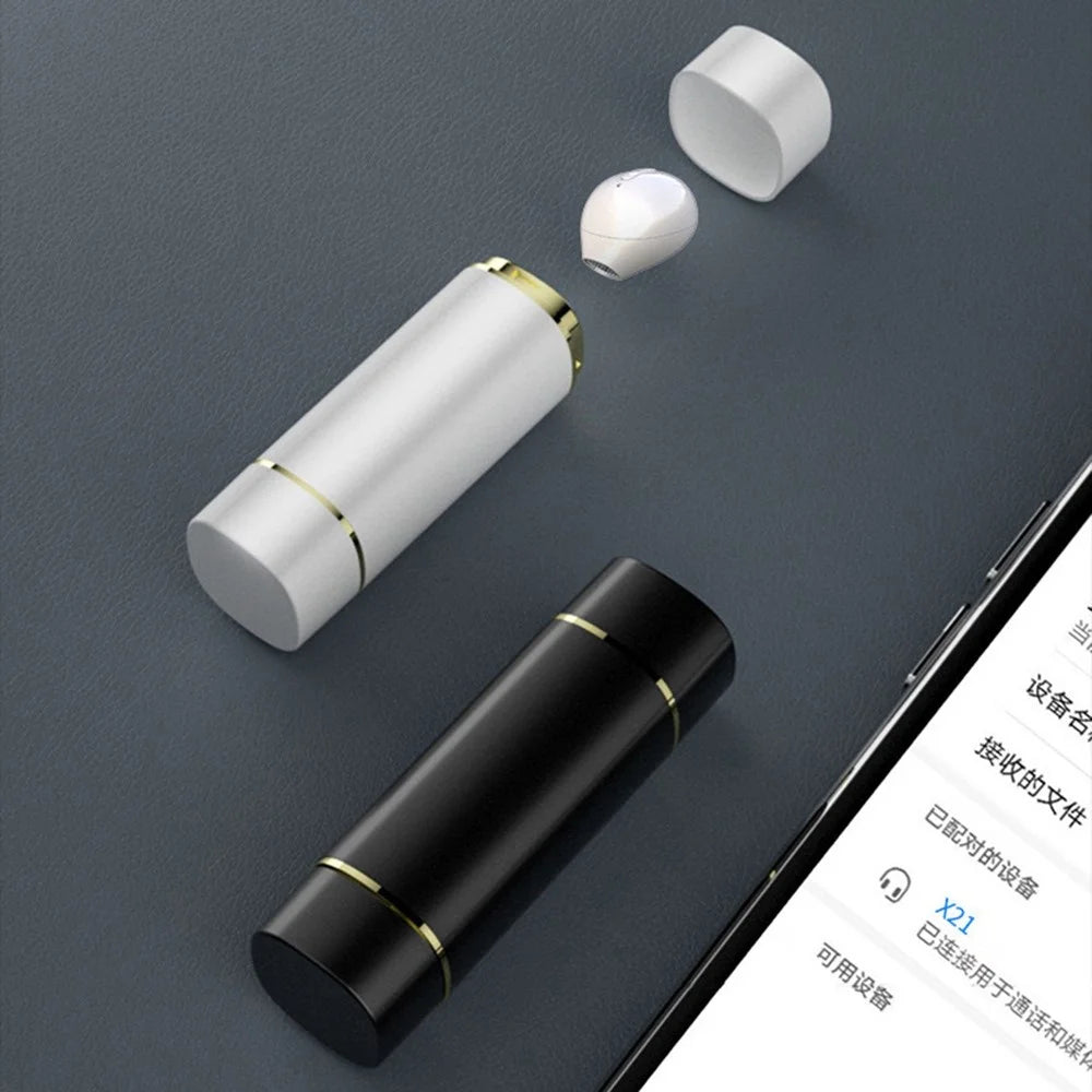TWS Earphone Bluetooth-compatible 5.1 Wireless Sports Headphone with Lipstick-shaped Charging Case - Black - 7