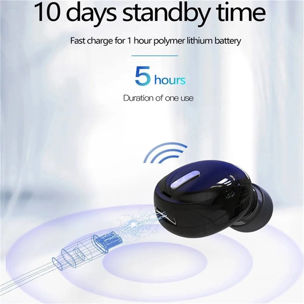 X9 Wireless In-ear Earbuds TWS Mini Sports Headphone Portable Bluetooth-compatible 5.0 Stereo Headset with Ear Caps - Black - 4